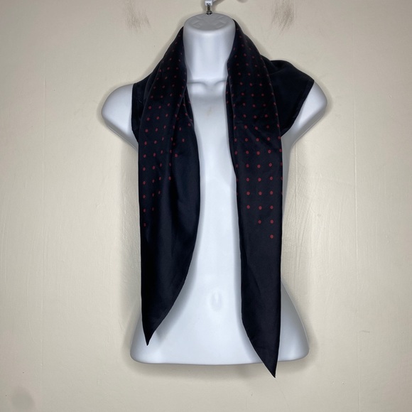 Napoli Scarf Polka Dot Navy 31x31 Fabric Unknown Napoli Italy Square - Picture 2 of 7